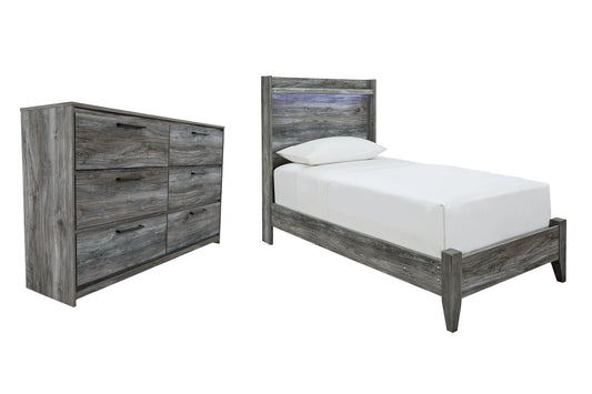 Baystorm Twin Panel Bed with Dresser at Walker Mattress and Furniture
