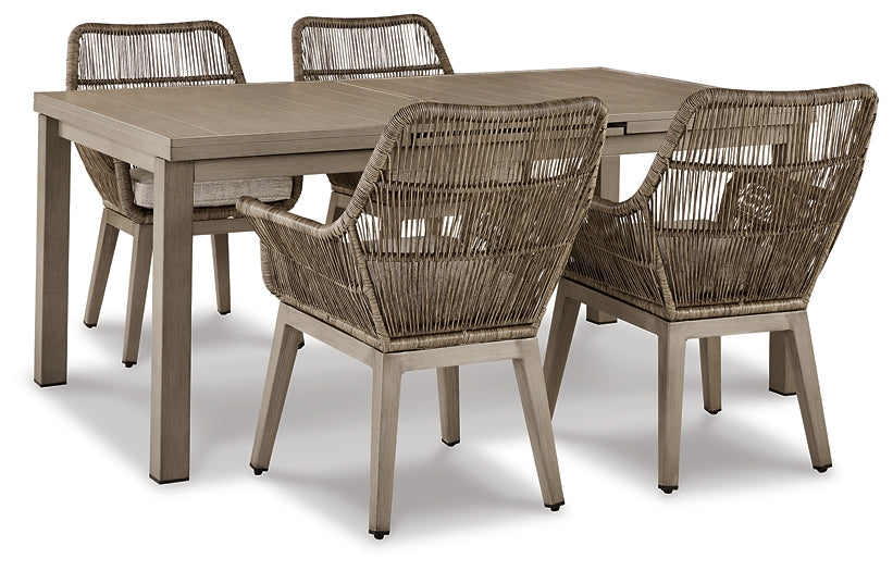 Beach Front Outdoor Dining Table and 4 Chairs at Walker Mattress and Furniture Locations in Cedar Park and Belton TX.