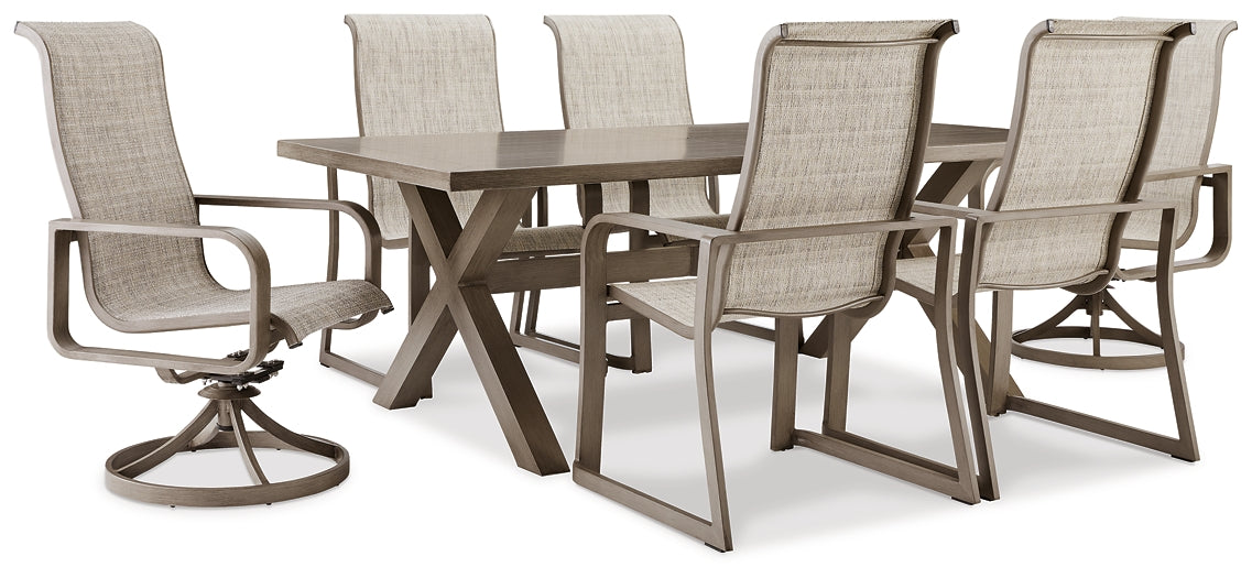 Beach Front Outdoor Dining Table and 6 Chairs at Walker Mattress and Furniture Locations in Cedar Park and Belton TX.