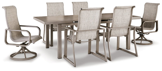 Beach Front Outdoor Dining Table and 6 Chairs at Walker Mattress and Furniture Locations in Cedar Park and Belton TX.