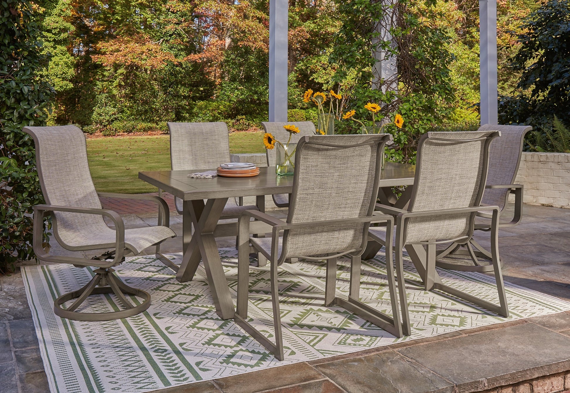 Beach Front Outdoor Dining Table and 6 Chairs at Walker Mattress and Furniture Locations in Cedar Park and Belton TX.