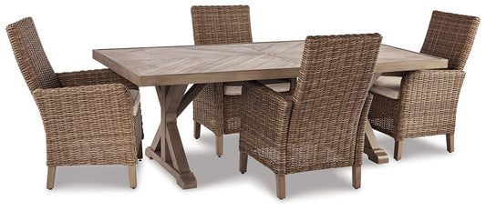 Beachcroft Outdoor Dining Table and 4 Chairs at Walker Mattress and Furniture Locations in Cedar Park and Belton TX.
