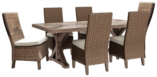 Beachcroft Outdoor Dining Table and 6 Chairs at Walker Mattress and Furniture Locations in Cedar Park and Belton TX.