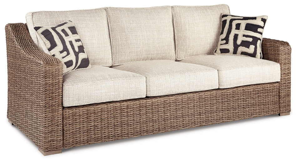 Beachcroft Outdoor Sofa with 2 Lounge Chairs at Walker Mattress and Furniture Locations in Cedar Park and Belton TX.