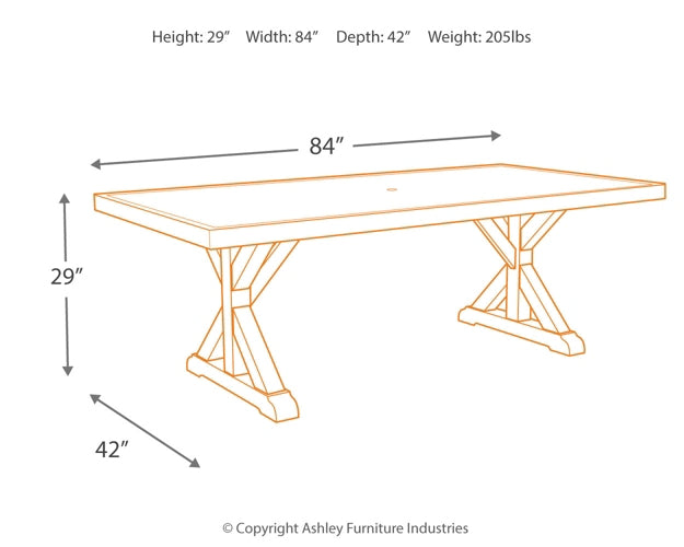 Beachcroft RECT Dining Table w/UMB OPT at Walker Mattress and Furniture Locations in Cedar Park and Belton TX.