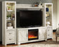 Bellaby 4-Piece Entertainment Center with Fireplace at Walker Mattress and Furniture Locations in Cedar Park and Belton TX.