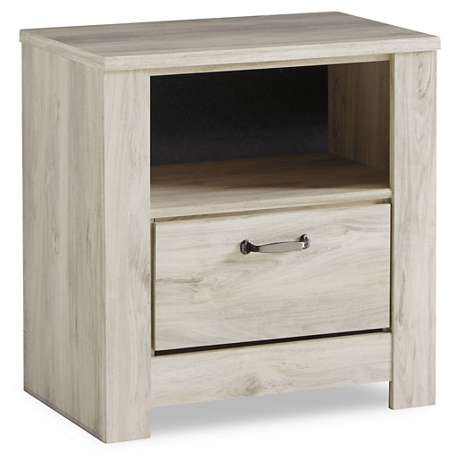 Bellaby One Drawer Night Stand at Walker Mattress and Furniture Locations in Cedar Park and Belton TX.