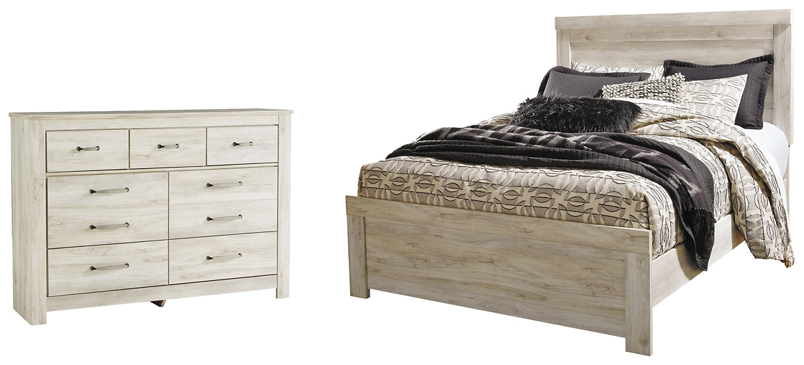Bellaby Queen Crossbuck Panel Bed with Dresser at Walker Mattress and Furniture Locations in Cedar Park and Belton TX.