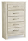 Bellaby Queen Crossbuck Panel Bed with Mirrored Dresser, Chest and 2 Nightstands at Walker Mattress and Furniture Locations in Cedar Park and Belton TX.