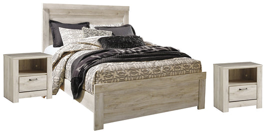 Bellaby Queen Panel Bed with 2 Nightstands at Walker Mattress and Furniture Locations in Cedar Park and Belton TX.