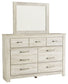 Bellaby Queen Panel Bed with Mirrored Dresser at Walker Mattress and Furniture Locations in Cedar Park and Belton TX.