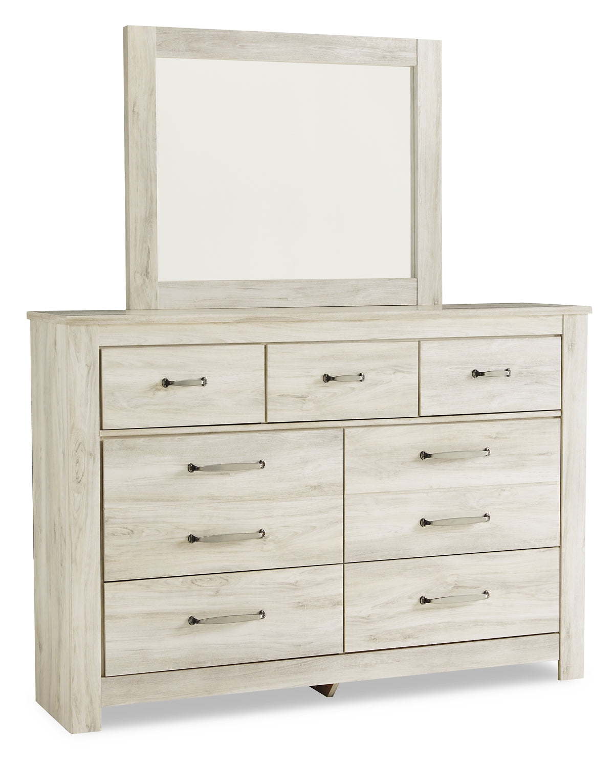 Bellaby Queen Panel Headboard with Mirrored Dresser and Chest at Walker Mattress and Furniture Locations in Cedar Park and Belton TX.