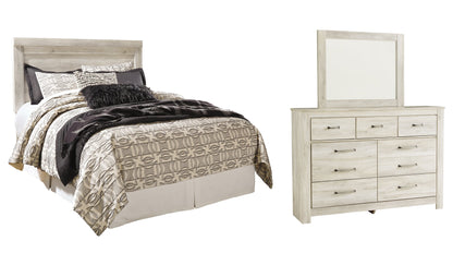 Bellaby Queen Panel Headboard with Mirrored Dresser at Walker Mattress and Furniture Locations in Cedar Park and Belton TX.