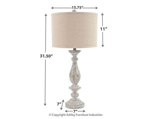 Bernadate Poly Table Lamp (2/CN) at Walker Mattress and Furniture Locations in Cedar Park and Belton TX.