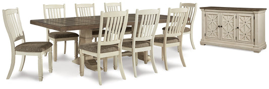 Bolanburg Dining Table and 8 Chairs with Storage at Walker Mattress and Furniture Locations in Cedar Park and Belton TX.