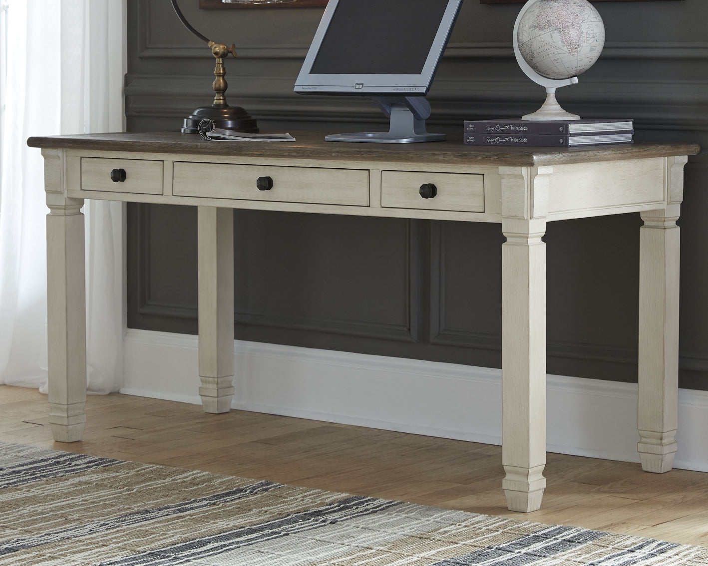 Bolanburg Home Office Desk and Storage at Walker Mattress and Furniture Locations in Cedar Park and Belton TX.