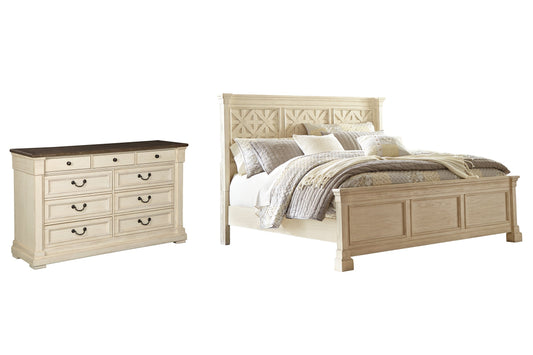 Bolanburg King Panel Bed with Dresser at Walker Mattress and Furniture Locations in Cedar Park and Belton TX.
