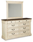 Bolanburg King Panel Bed with Mirrored Dresser at Walker Mattress and Furniture Locations in Cedar Park and Belton TX.