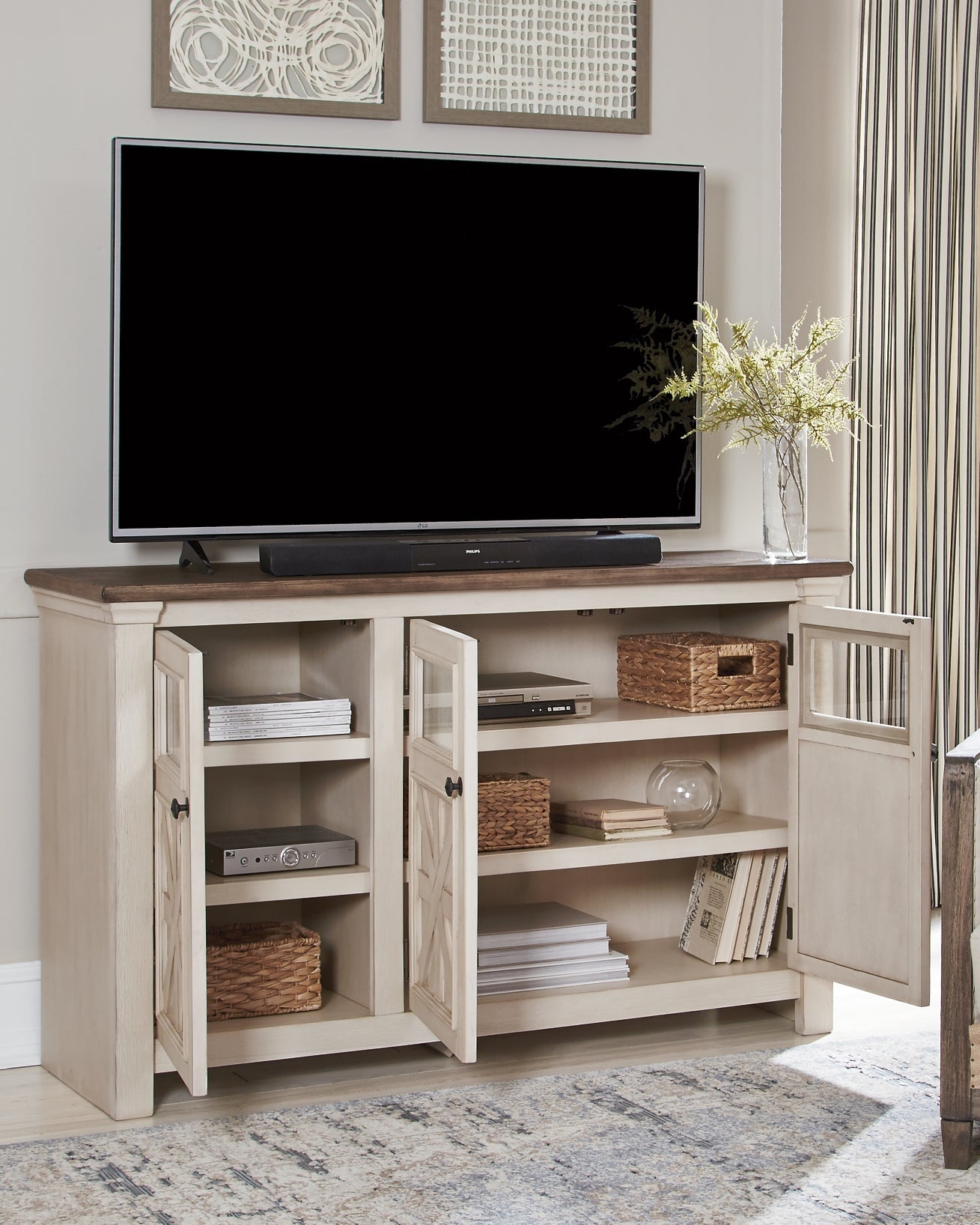 Bolanburg Large TV Stand at Walker Mattress and Furniture Locations in Cedar Park and Belton TX.