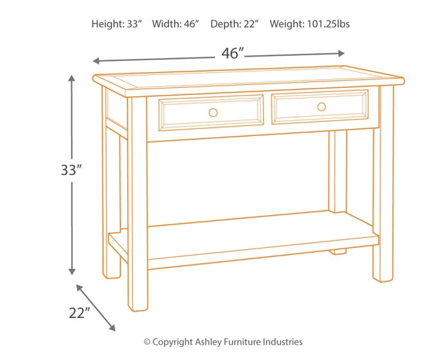 Bolanburg Sofa Table at Walker Mattress and Furniture Locations in Cedar Park and Belton TX.