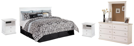 Bostwick Shoals King/California King Panel Headboard with Mirrored Dresser and 2 Nightstands at Walker Mattress and Furniture Locations in Cedar Park and Belton TX.