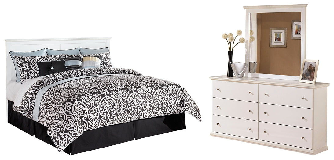 Bostwick Shoals King/California King Panel Headboard with Mirrored Dresser at Walker Mattress and Furniture Locations in Cedar Park and Belton TX.