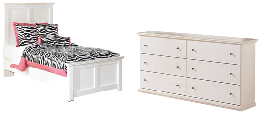 Bostwick Shoals Twin Panel Bed with Dresser at Walker Mattress and Furniture Locations in Cedar Park and Belton TX.
