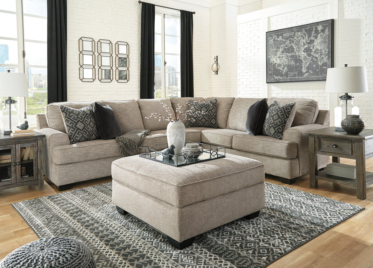 Bovarian 3-Piece Sectional at Walker Mattress and Furniture Locations in Cedar Park and Belton TX.