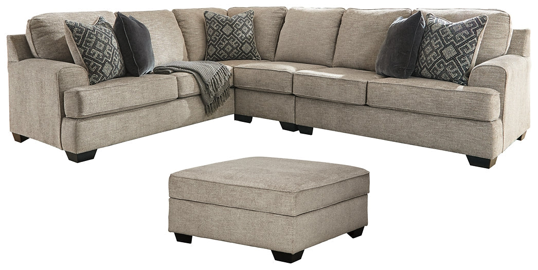 Bovarian 3-Piece Sectional with Ottoman at Walker Mattress and Furniture Locations in Cedar Park and Belton TX.