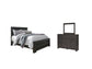Brinxton Queen Panel Bed with Mirrored Dresser at Walker Mattress and Furniture Locations in Cedar Park and Belton TX.