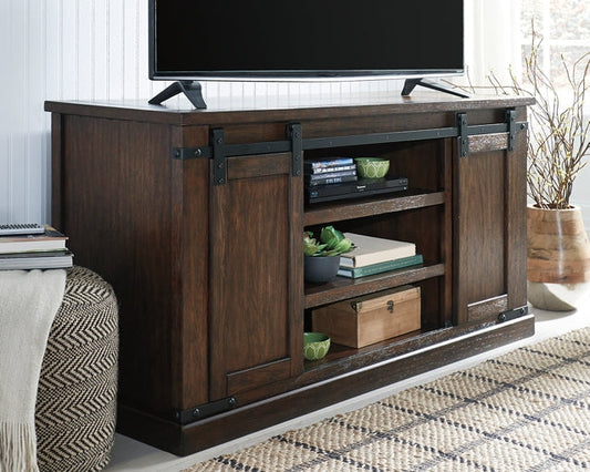 Budmore Large TV Stand at Walker Mattress and Furniture Locations in Cedar Park and Belton TX.