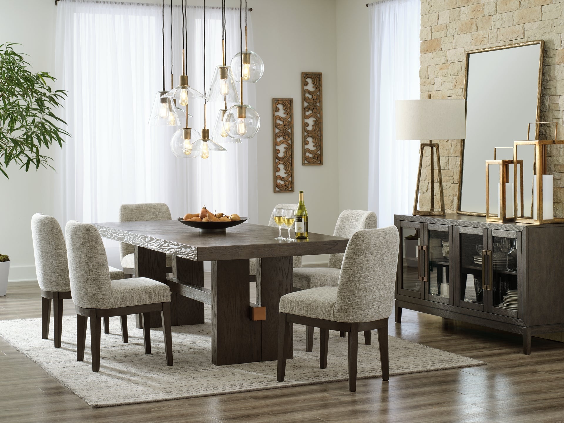 Burkhaus Dining Table and 6 Chairs at Walker Mattress and Furniture Locations in Cedar Park and Belton TX.