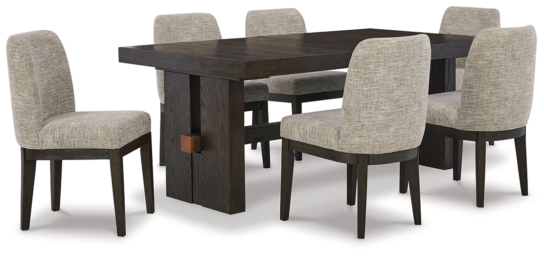 Burkhaus Dining Table and 6 Chairs at Walker Mattress and Furniture Locations in Cedar Park and Belton TX.