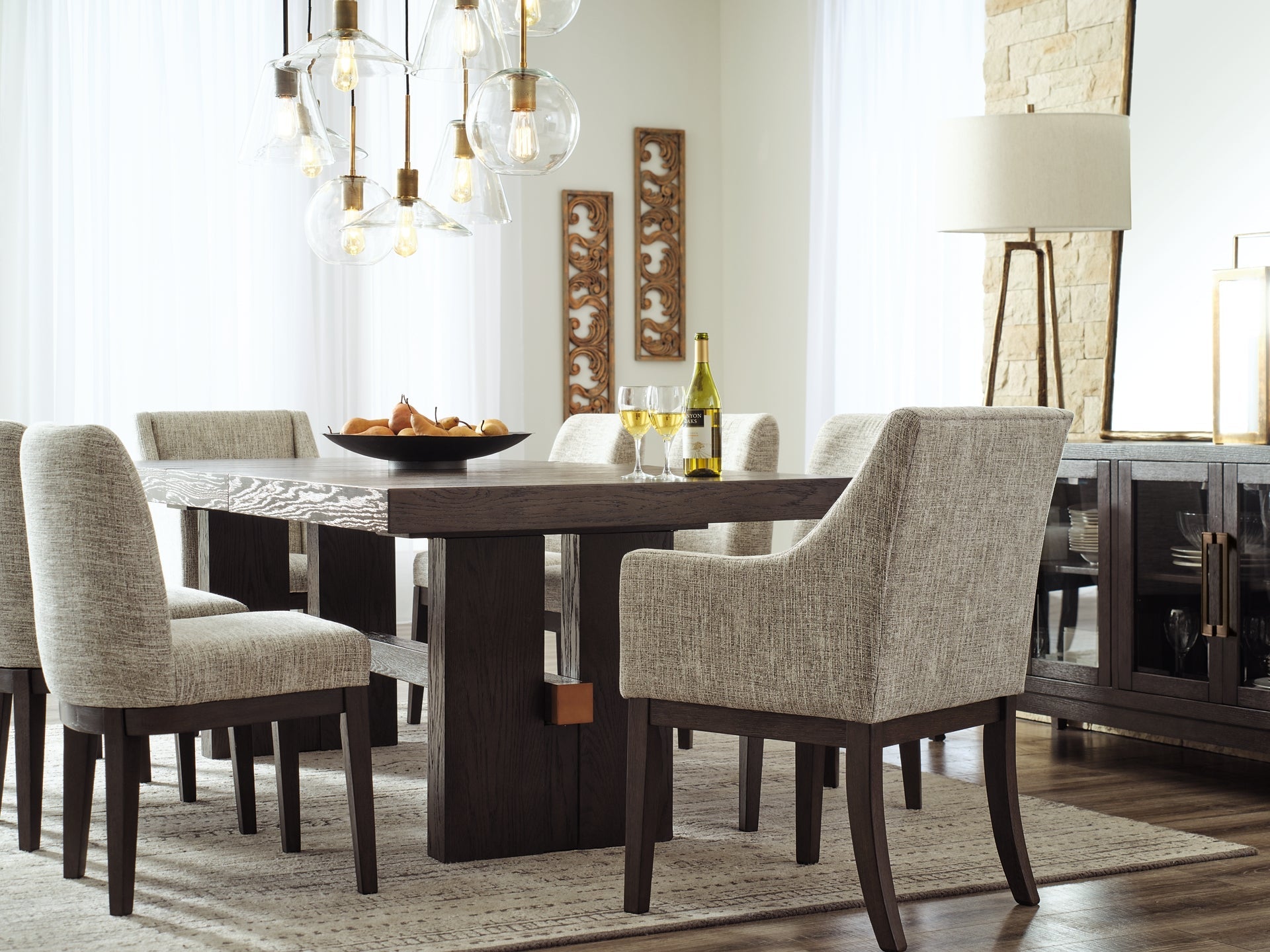 Burkhaus Dining Table and 8 Chairs at Walker Mattress and Furniture Locations in Cedar Park and Belton TX.