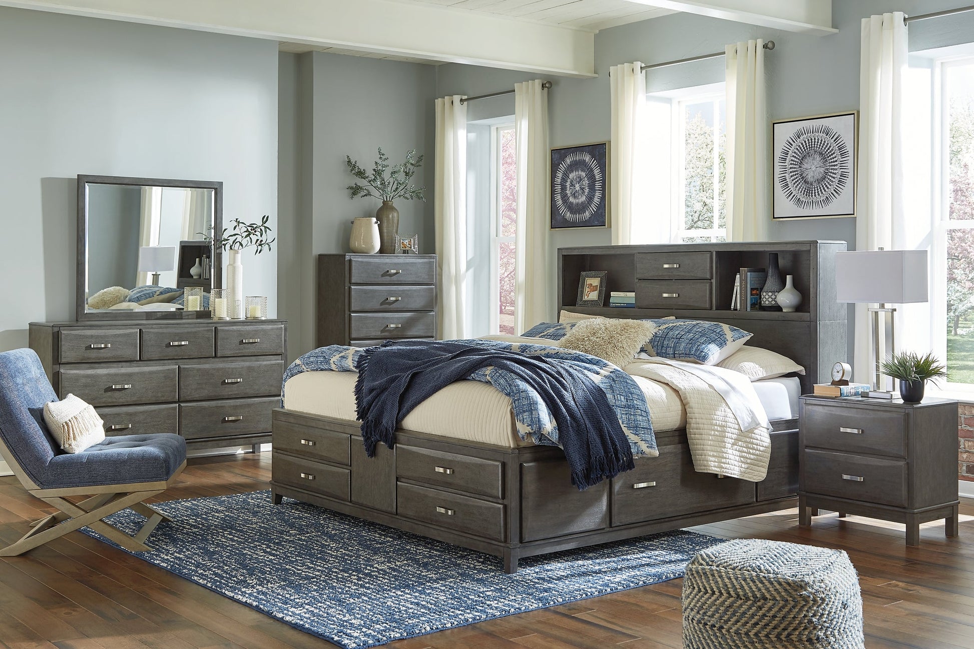 Caitbrook Queen Storage Bed with 8 Drawers at Walker Mattress and Furniture Locations in Cedar Park and Belton TX.