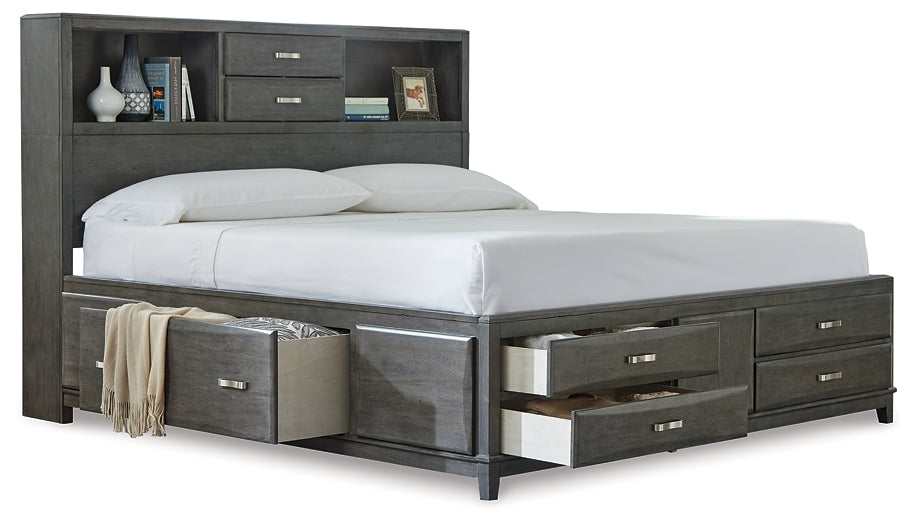 Caitbrook Queen Storage Bed with 8 Drawers with Dresser and Chest at Walker Mattress and Furniture Locations in Cedar Park and Belton TX.