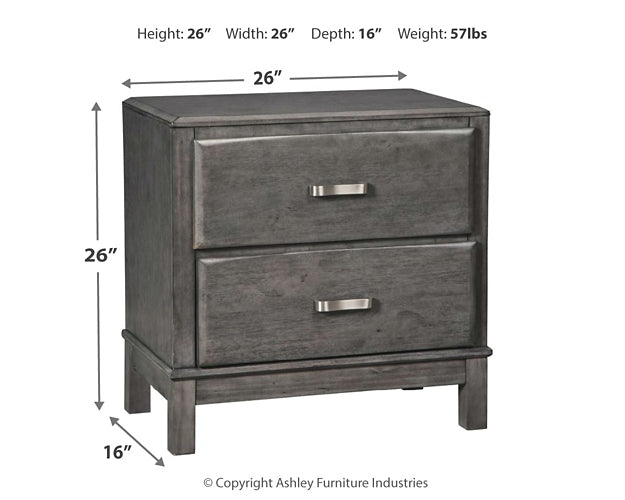 Caitbrook Two Drawer Night Stand at Walker Mattress and Furniture Locations in Cedar Park and Belton TX.