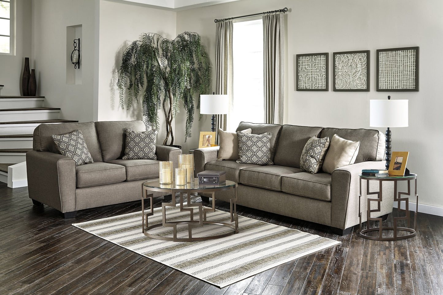 Calicho Sofa and Loveseat at Walker Mattress and Furniture Locations in Cedar Park and Belton TX.