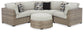 Calworth 5-Piece Outdoor Sectional with Ottoman at Walker Mattress and Furniture Locations in Cedar Park and Belton TX.