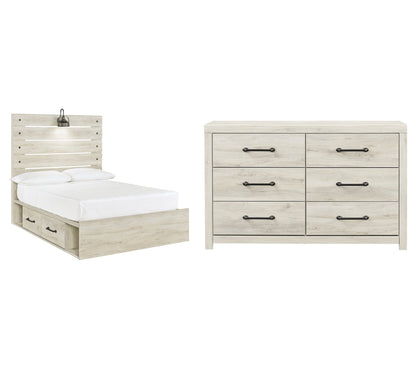 Cambeck Queen Panel Bed with 2 Storage Drawers with Dresser at Walker Mattress and Furniture Locations in Cedar Park and Belton TX.