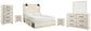 Cambeck Queen Panel Bed with 4 Storage Drawers with Mirrored Dresser, Chest and 2 Nightstands at Walker Mattress and Furniture Locations in Cedar Park and Belton TX.