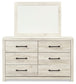 Cambeck Twin Panel Bed with Mirrored Dresser, Chest and 2 Nightstands at Walker Mattress and Furniture Locations in Cedar Park and Belton TX.