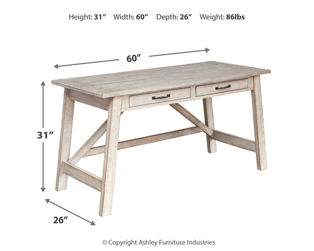 Carynhurst Home Office Large Leg Desk at Walker Mattress and Furniture Locations in Cedar Park and Belton TX.