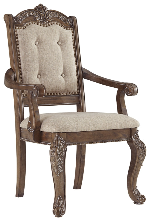 Charmond Dining UPH Arm Chair (2/CN) at Walker Mattress and Furniture Locations in Cedar Park and Belton TX.
