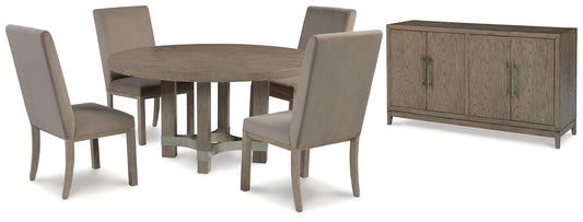 Chrestner Dining Table and 4 Chairs with Storage at Walker Mattress and Furniture Locations in Cedar Park and Belton TX.