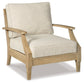 Clare View Outdoor Loveseat and 2 Lounge Chairs with Coffee Table and 2 End Tables at Walker Mattress and Furniture Locations in Cedar Park and Belton TX.