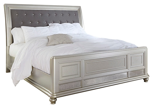 Coralayne Queen Upholstered Sleigh Bed with Dresser at Walker Mattress and Furniture Locations in Cedar Park and Belton TX.