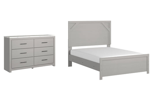 Cottonburg Full Panel Bed with Dresser at Walker Mattress and Furniture Locations in Cedar Park and Belton TX.