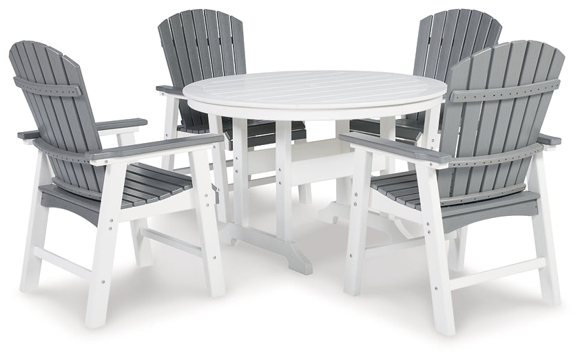 Crescent Luxe Outdoor Dining Table and 4 Chairs at Walker Mattress and Furniture Locations in Cedar Park and Belton TX.