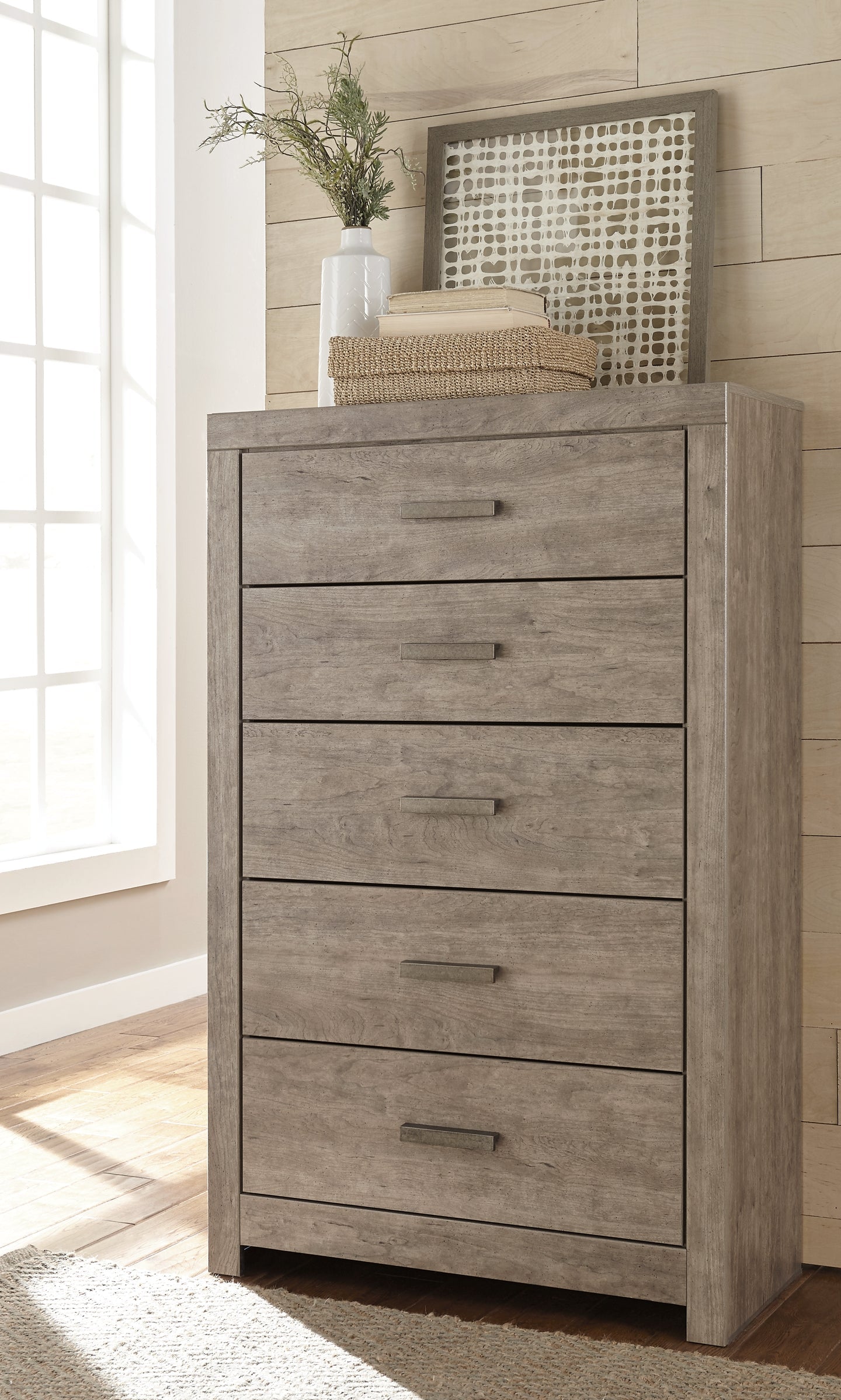 Culverbach Five Drawer Chest at Walker Mattress and Furniture Locations in Cedar Park and Belton TX.
